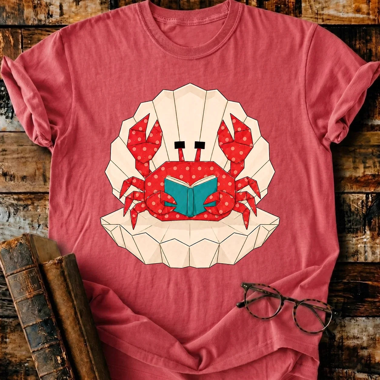 Crab Reading T-Shirt