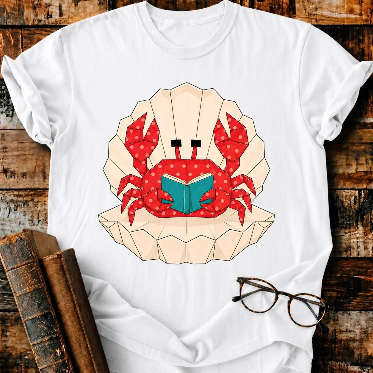Crab Reading T-Shirt