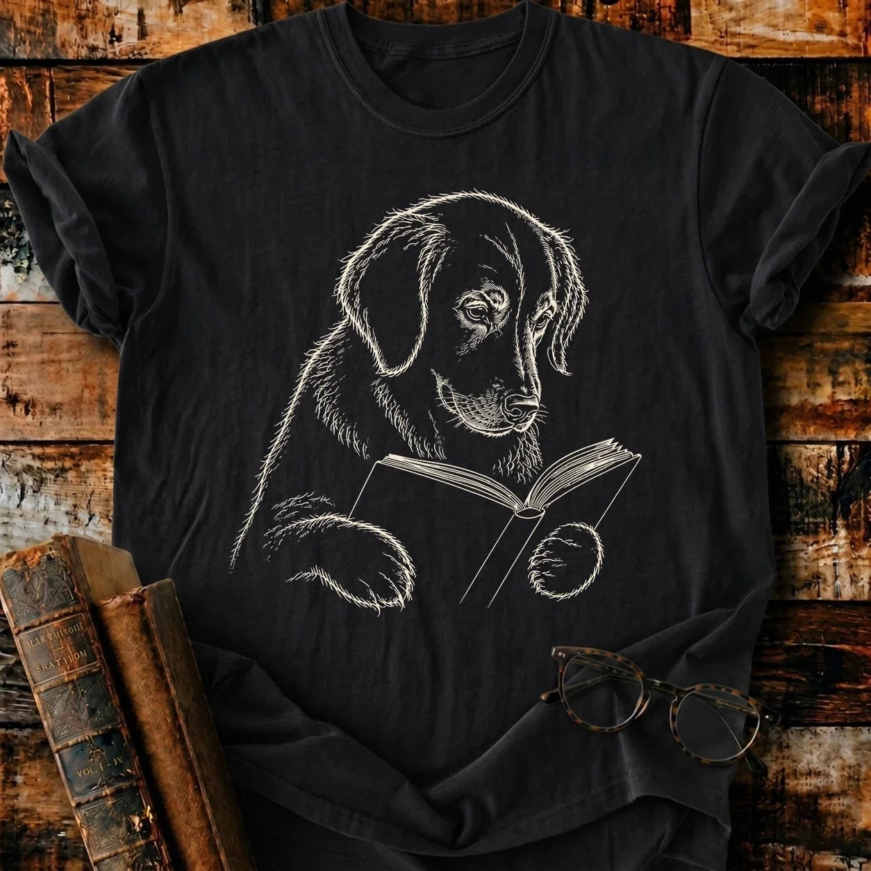 Golden Retriever Reading T-Shirt