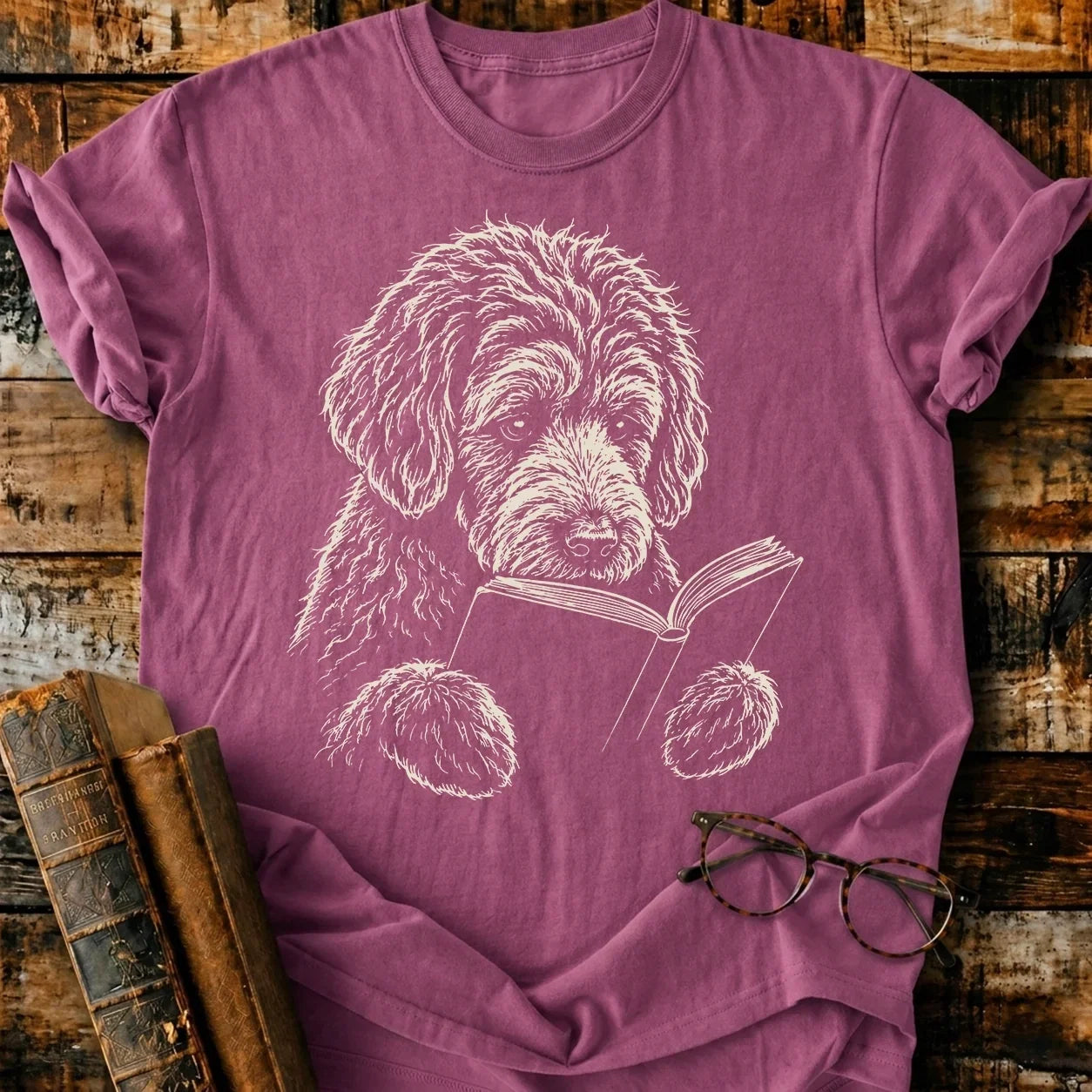 Goldendoodle Reading T-Shirt