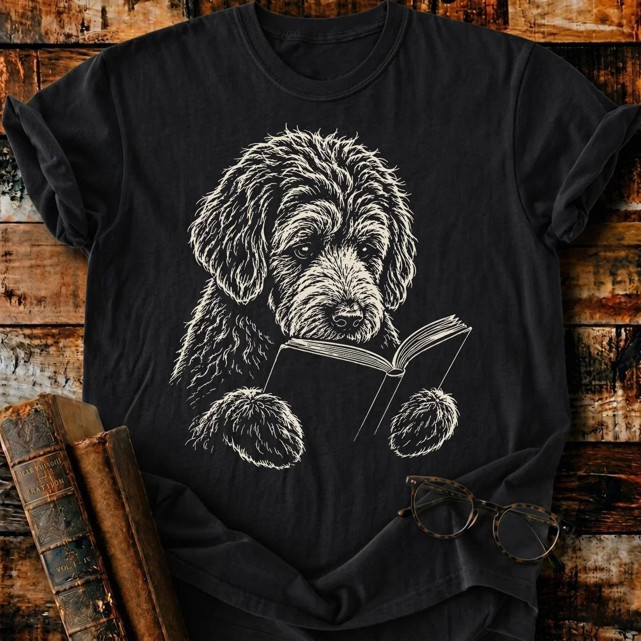 Goldendoodle Reading T-Shirt