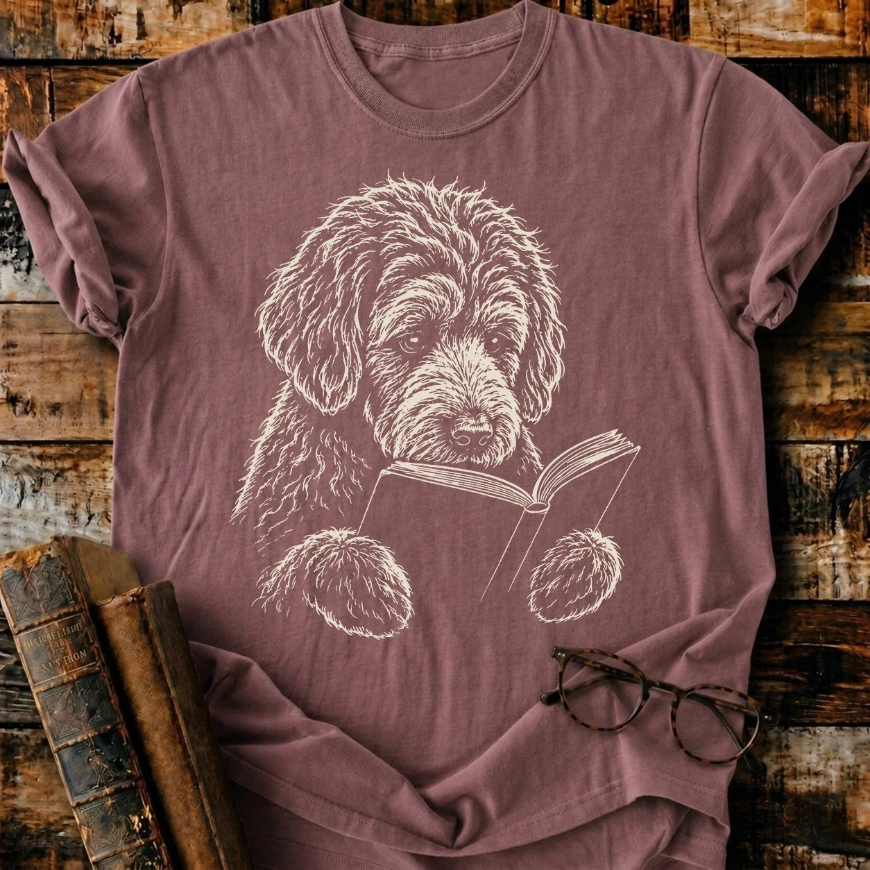 Goldendoodle Reading T-Shirt