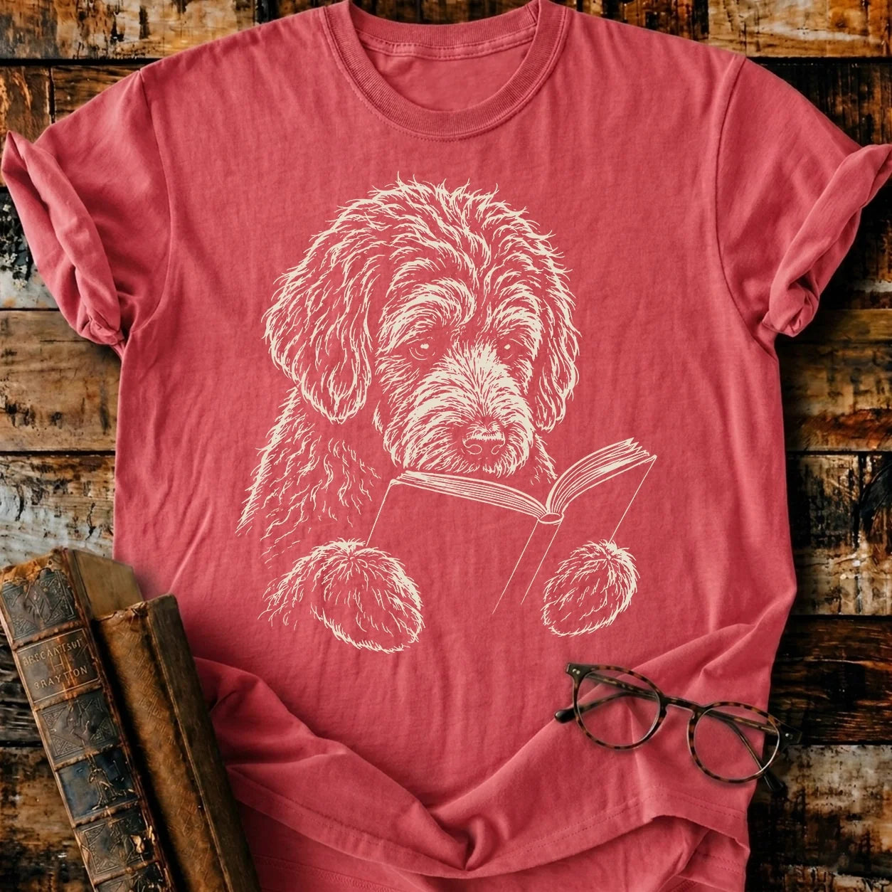 Goldendoodle Reading T-Shirt