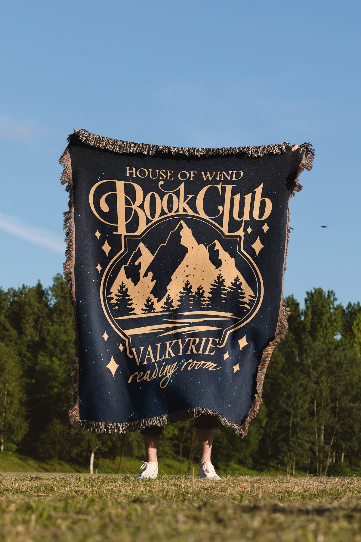 House of Wind Book Club Woven Throw Blanket