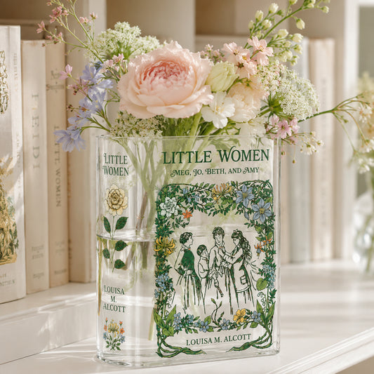 Little Women Acrylic Book Vase Book Lover Gift