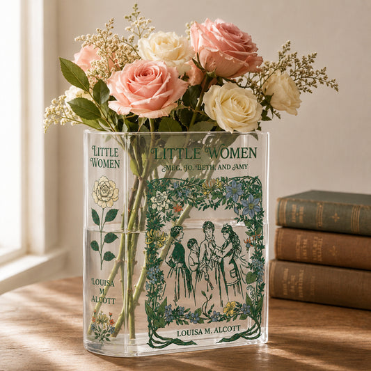 Little Women Acrylic Book Vase Book Lover Gift