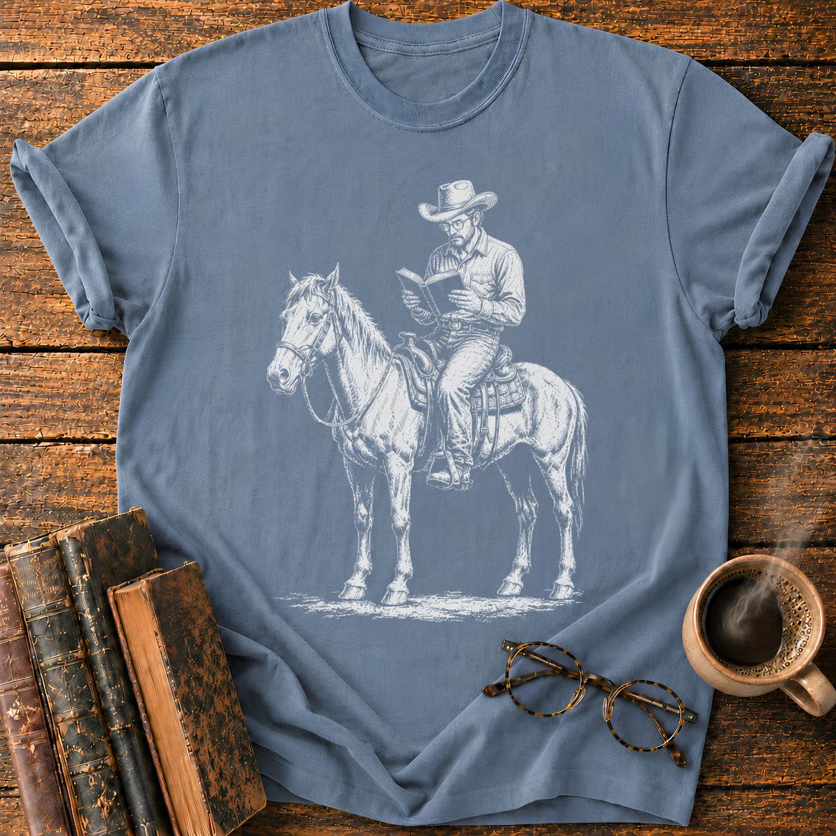 Cowboy Reading A Book T-Shirt