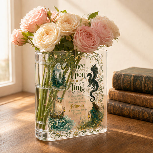 Once Upon a Time Book  Acrylic Book Vase Book Lover Gift