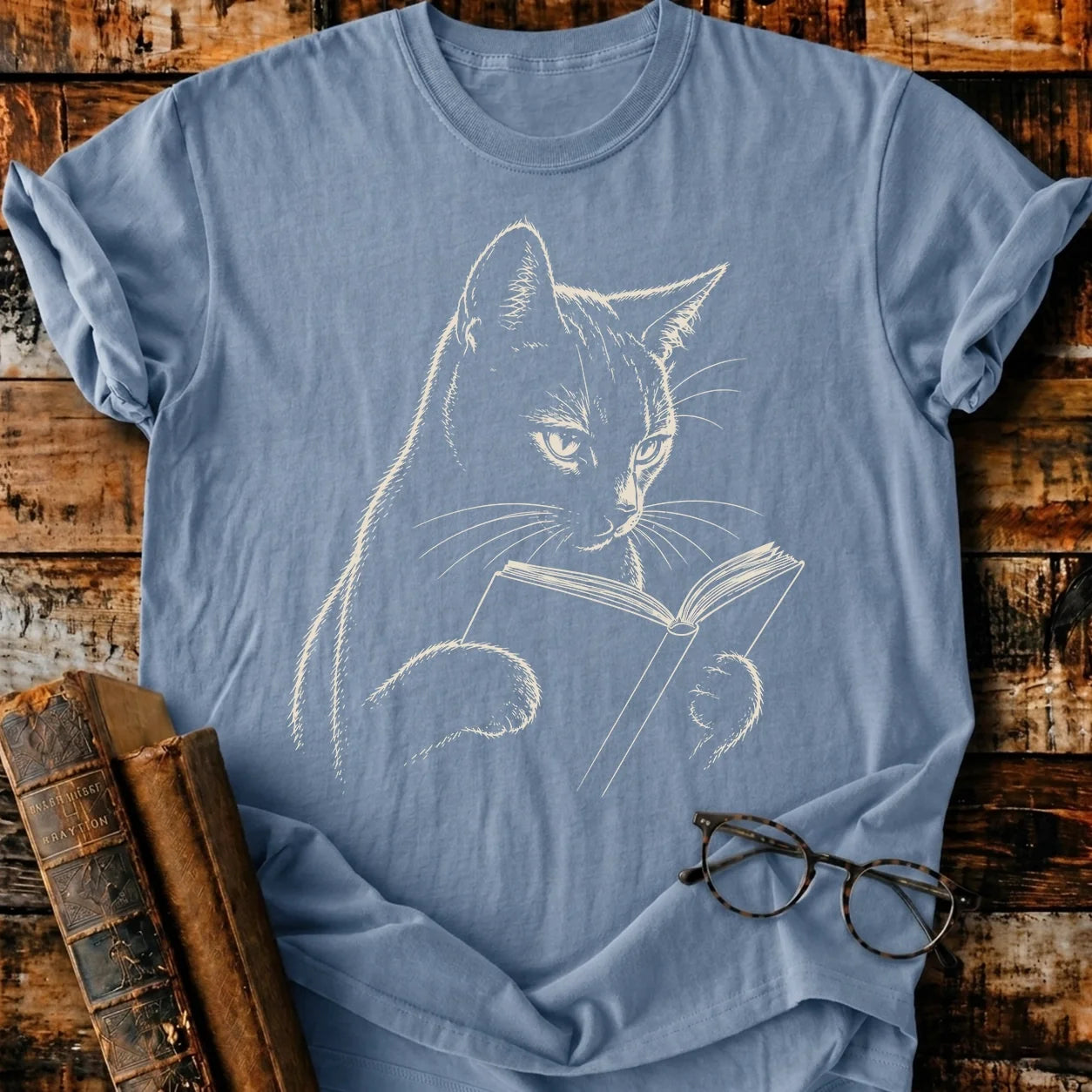 Russian Blue Reading T-Shirt
