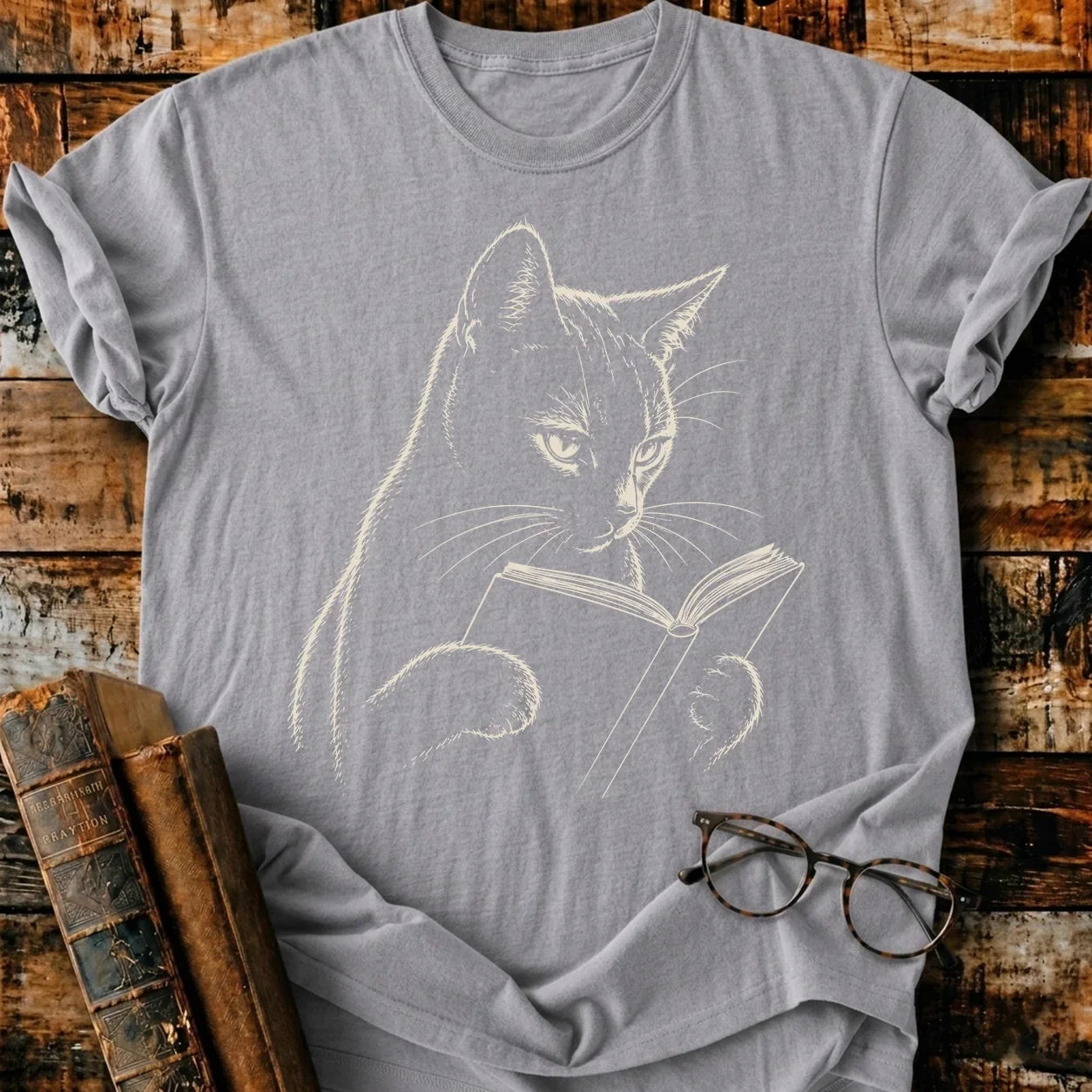 Russian Blue Reading T-Shirt