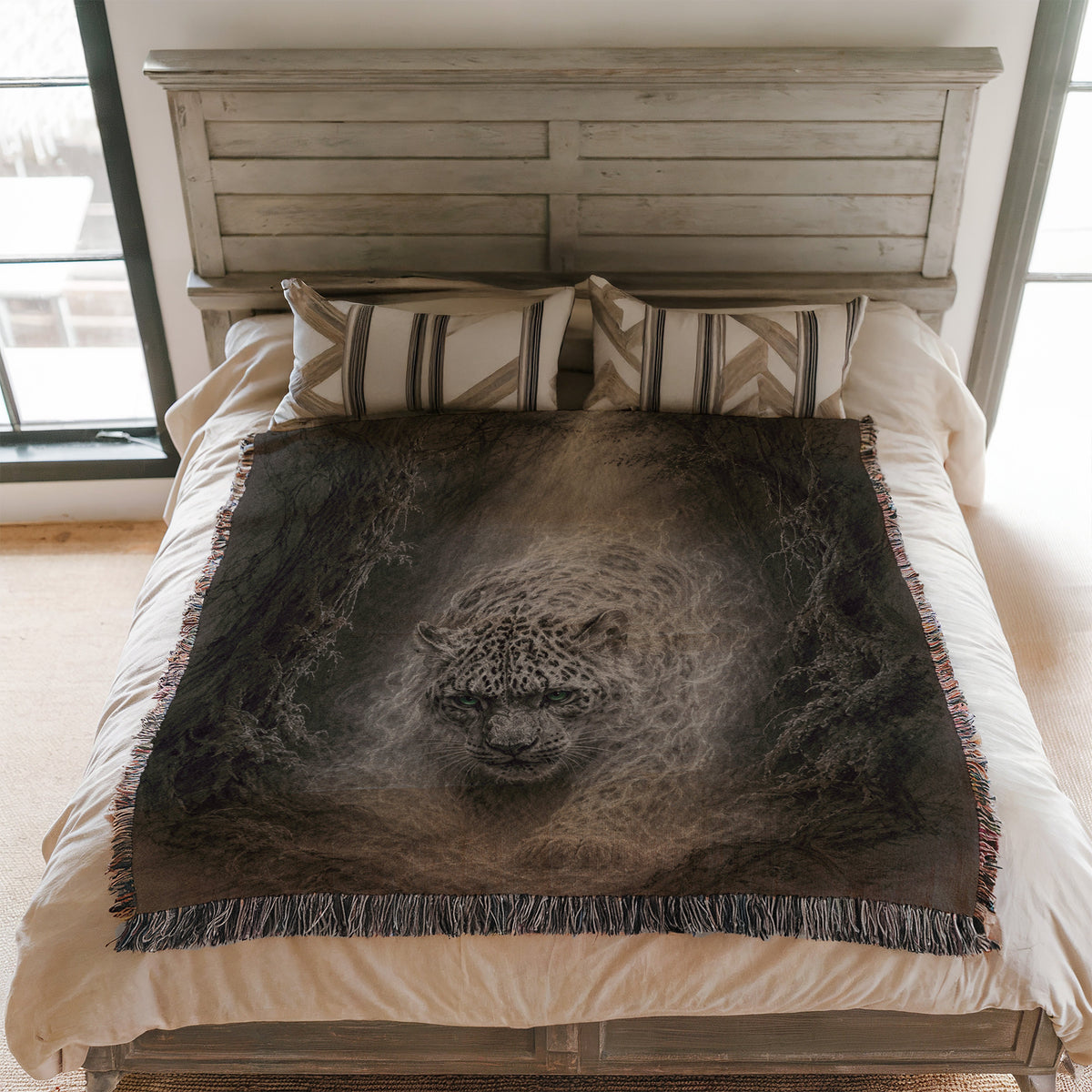 Moonlit Leopard Woven Throw Blanket