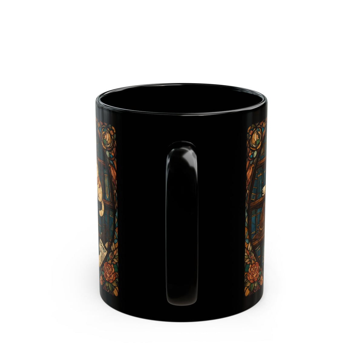 Enchanted Bookshelf Cats Mug