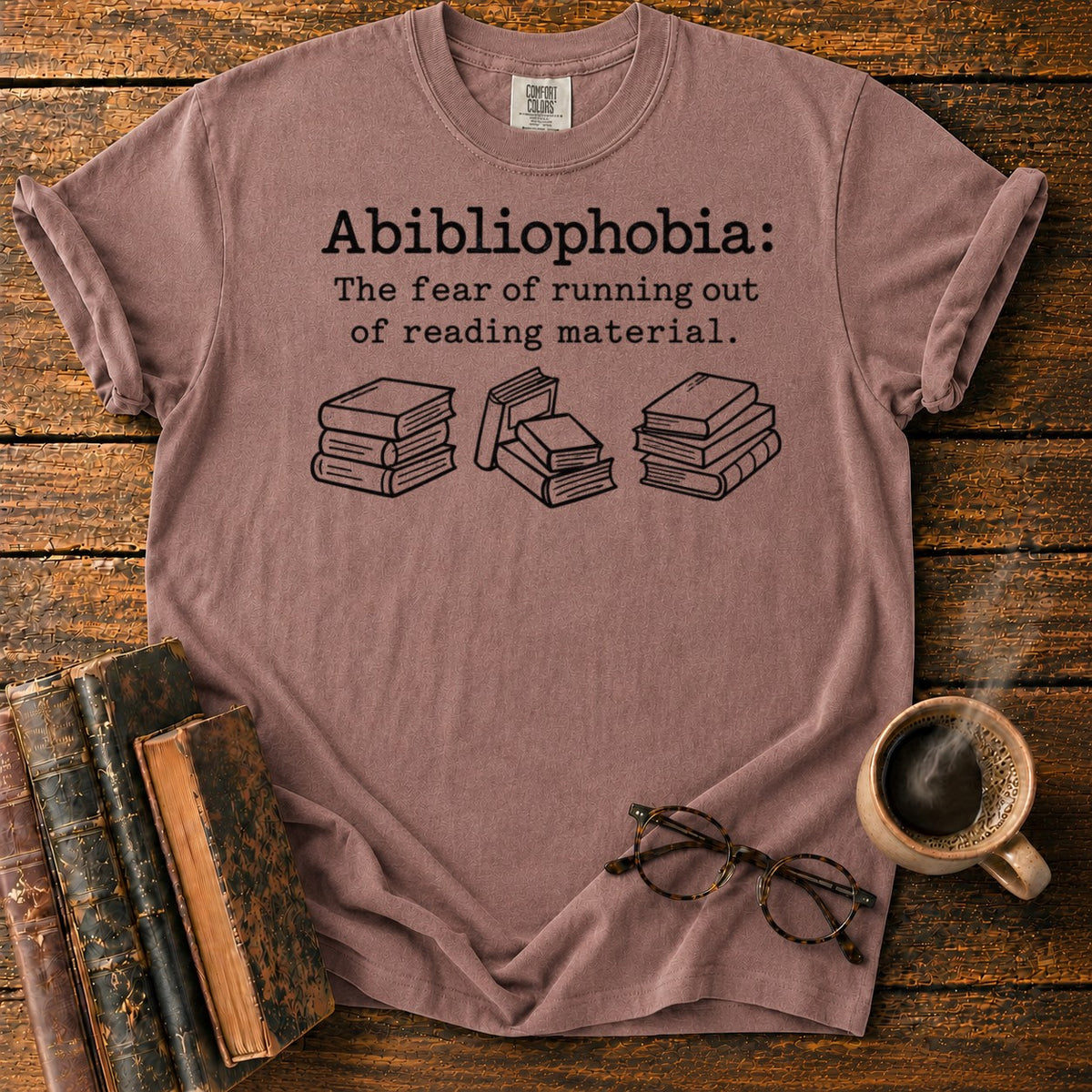 Abibliophobia A Love Of Books T-Shirt in Espresso – BooksThreads