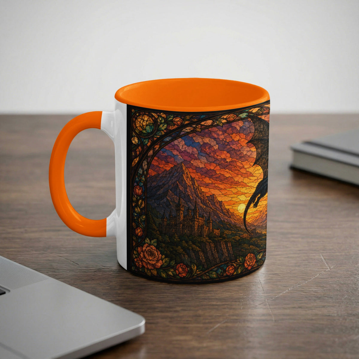 Golden Hour Dragon Stained Glass Mug