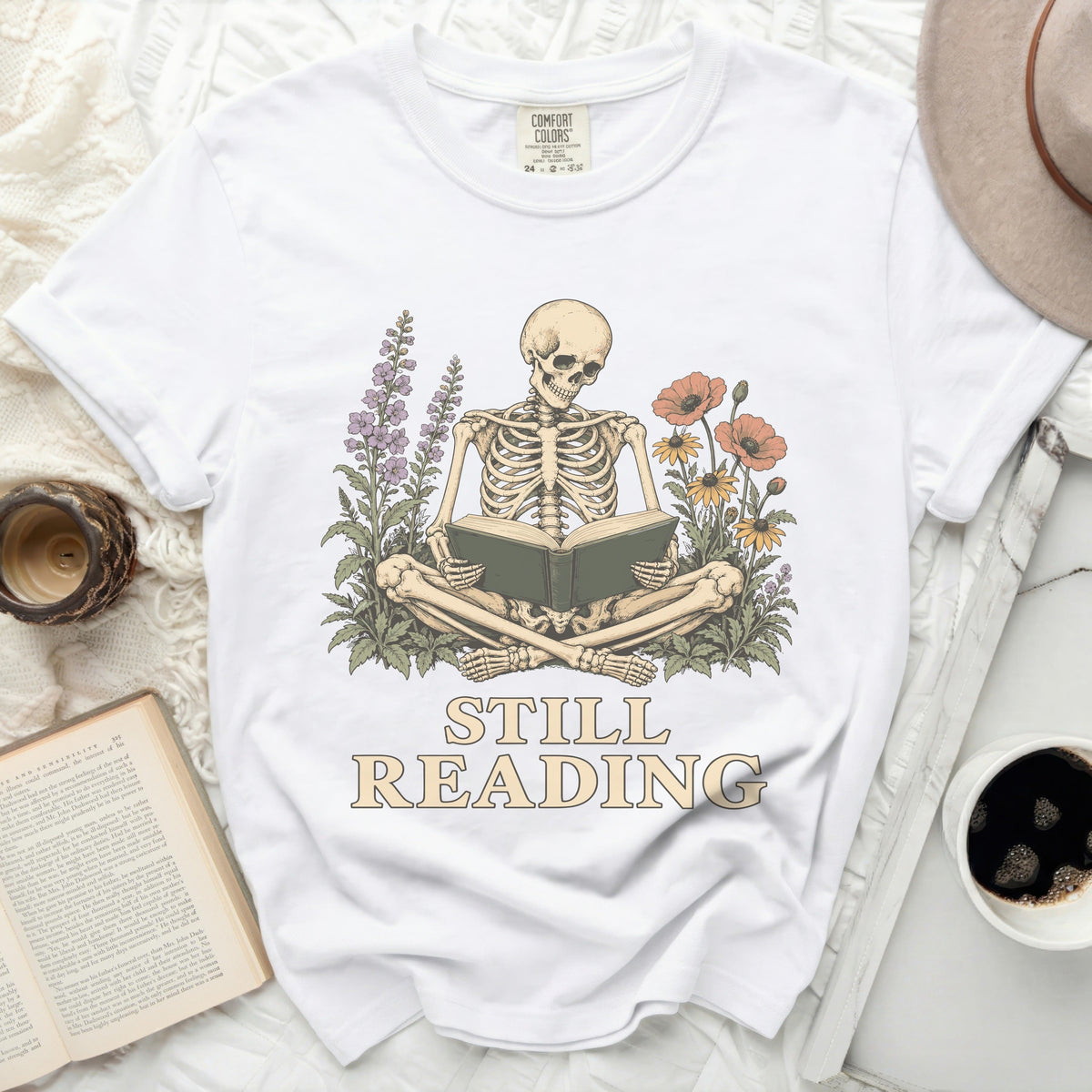 Still Reading Skeleton Tee