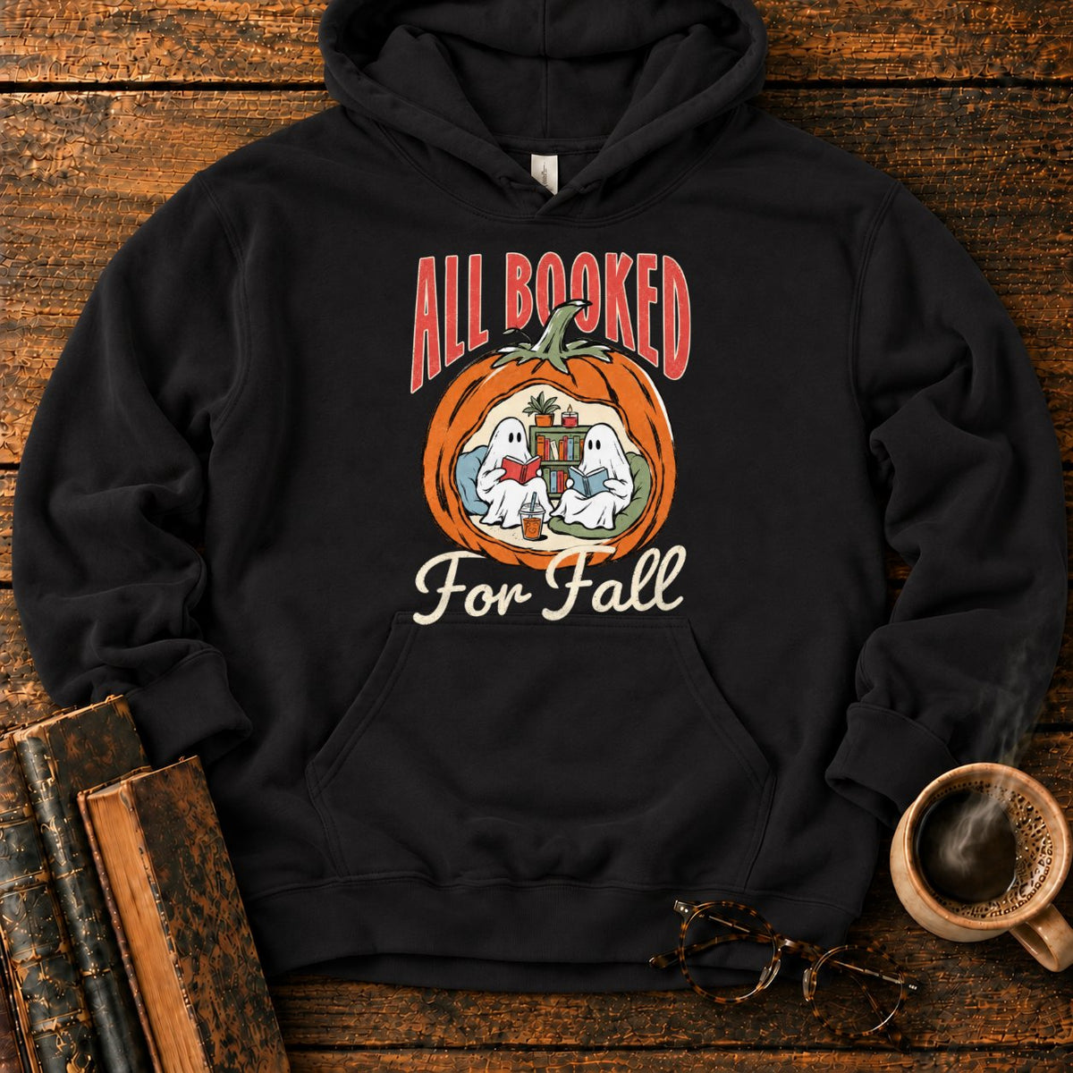 All Booked Pumpkin Reading Nook Hoodie in Black – BooksThreads