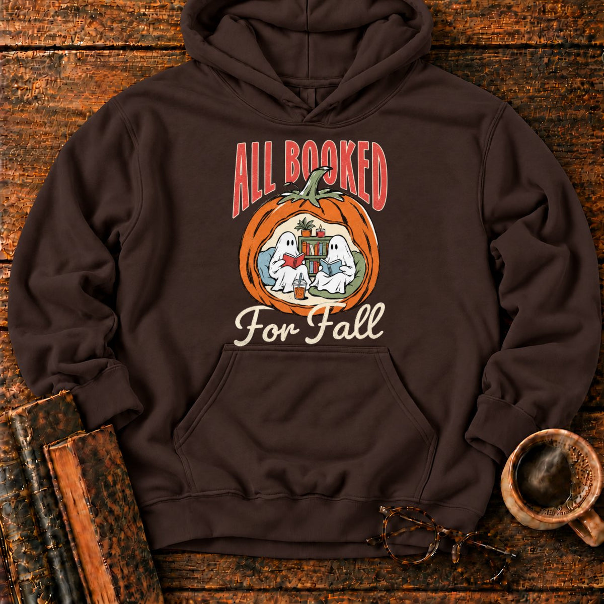 All Booked Pumpkin Reading Nook Hoodie in Dark Chocolate – BooksThreads