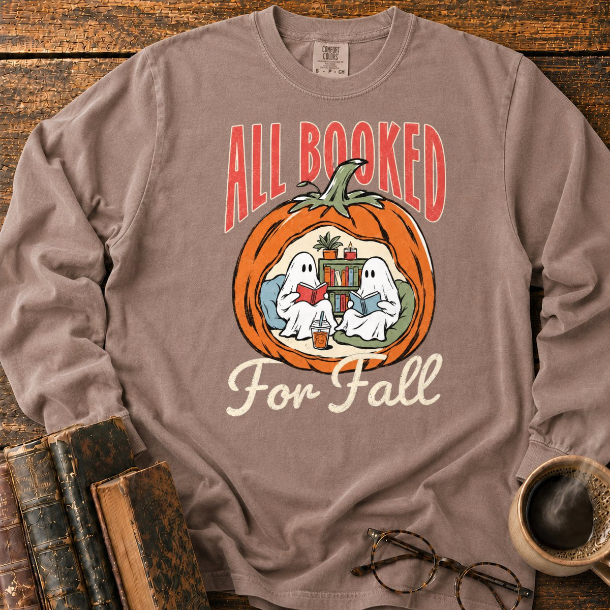 All Booked Pumpkin Reading Nook LS T-Shirt in Espresso – BooksThreads