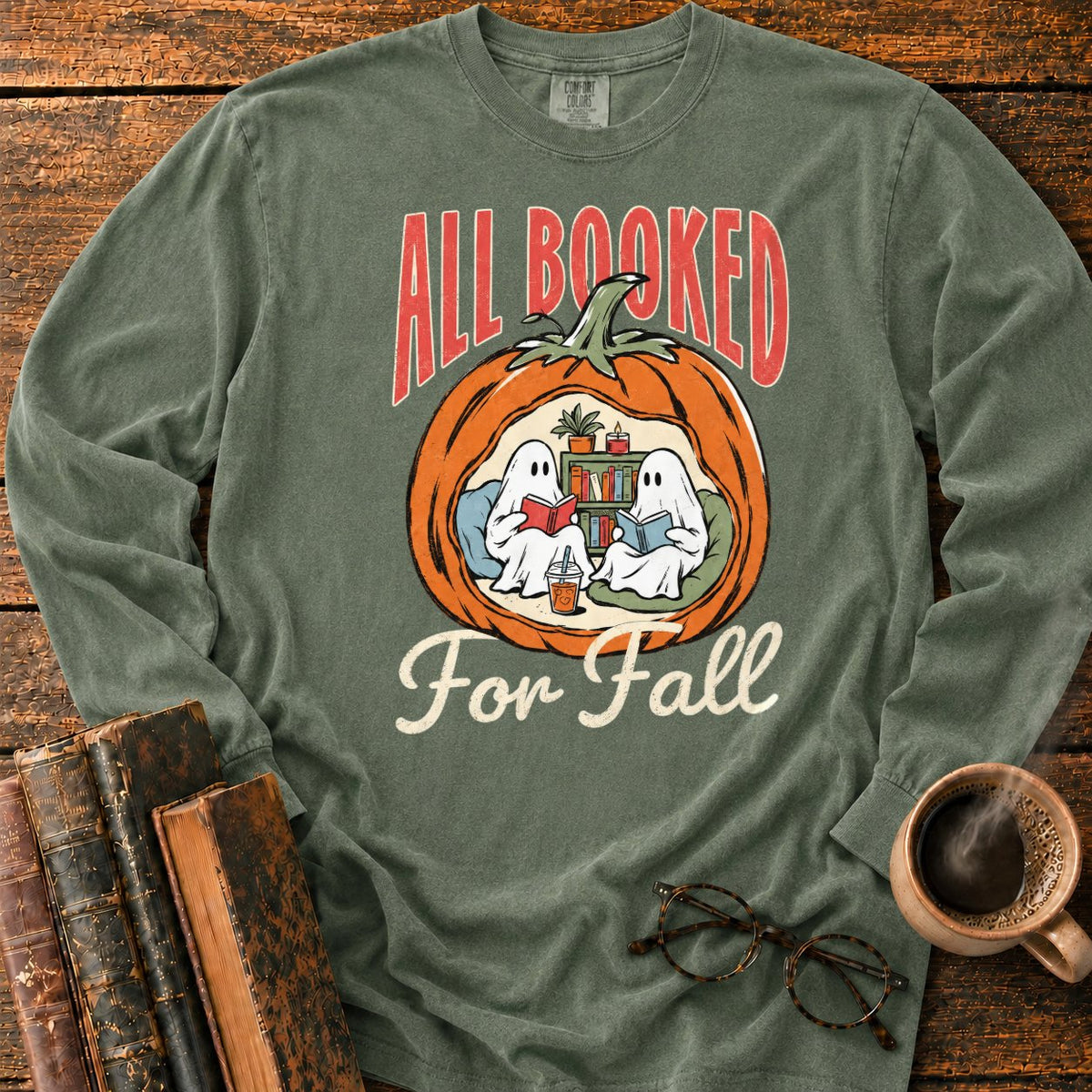 All Booked Pumpkin Reading Nook LS T-Shirt in Hemp – BooksThreads