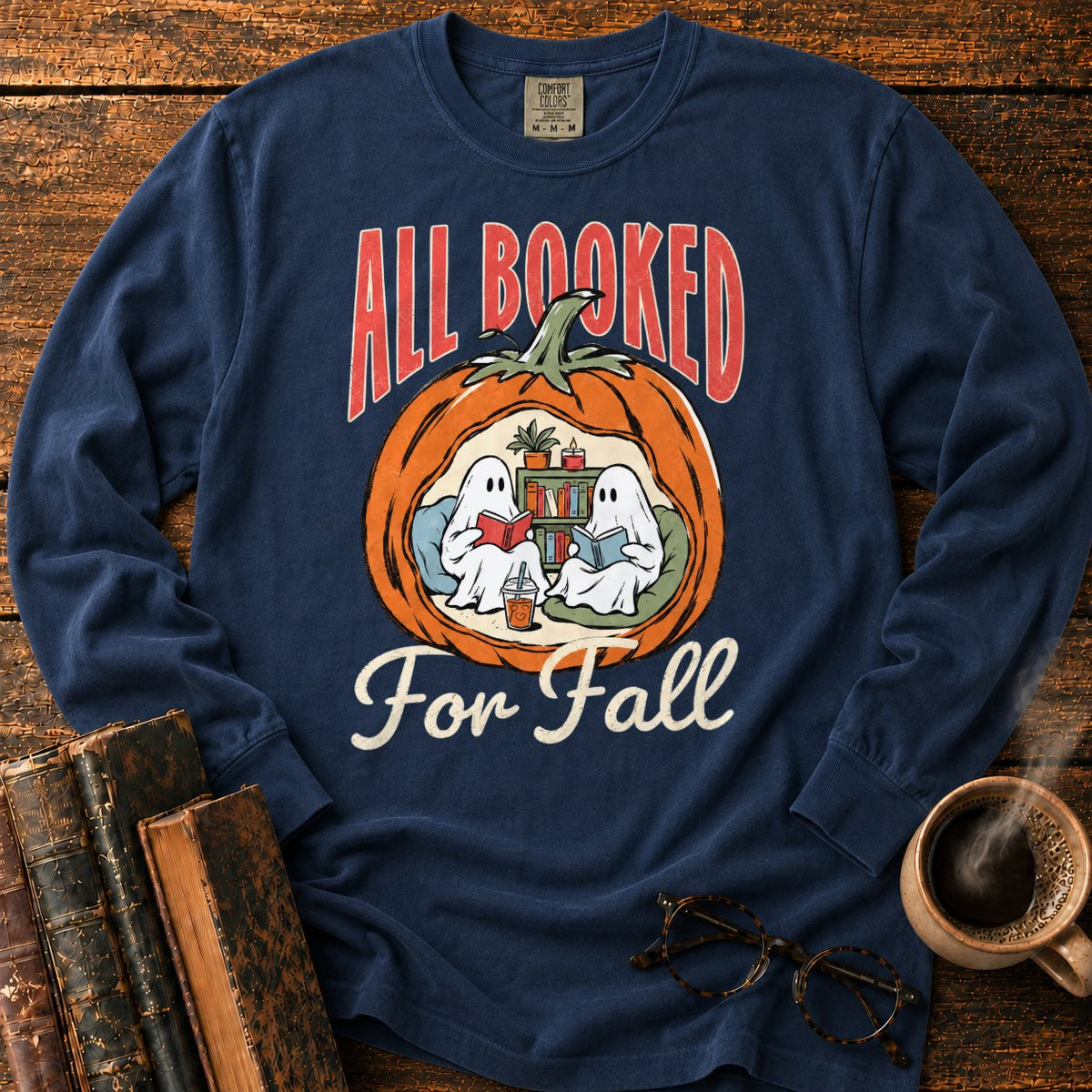 All Booked Pumpkin Reading Nook LS T-Shirt in Midnight – BooksThreads