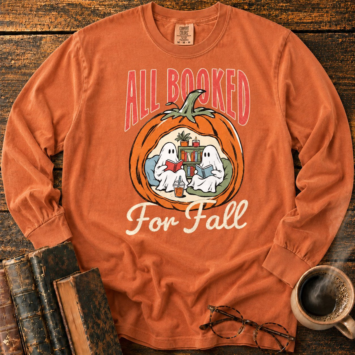 All Booked Pumpkin Reading Nook LS T-Shirt in Yam – BooksThreads