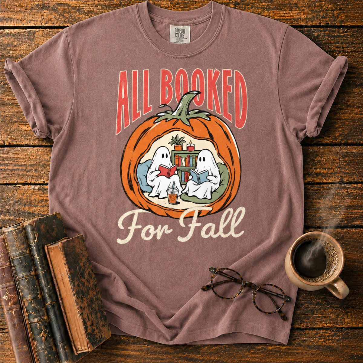 All Booked Pumpkin Reading Nook T-Shirt in Espresso – BooksThreads