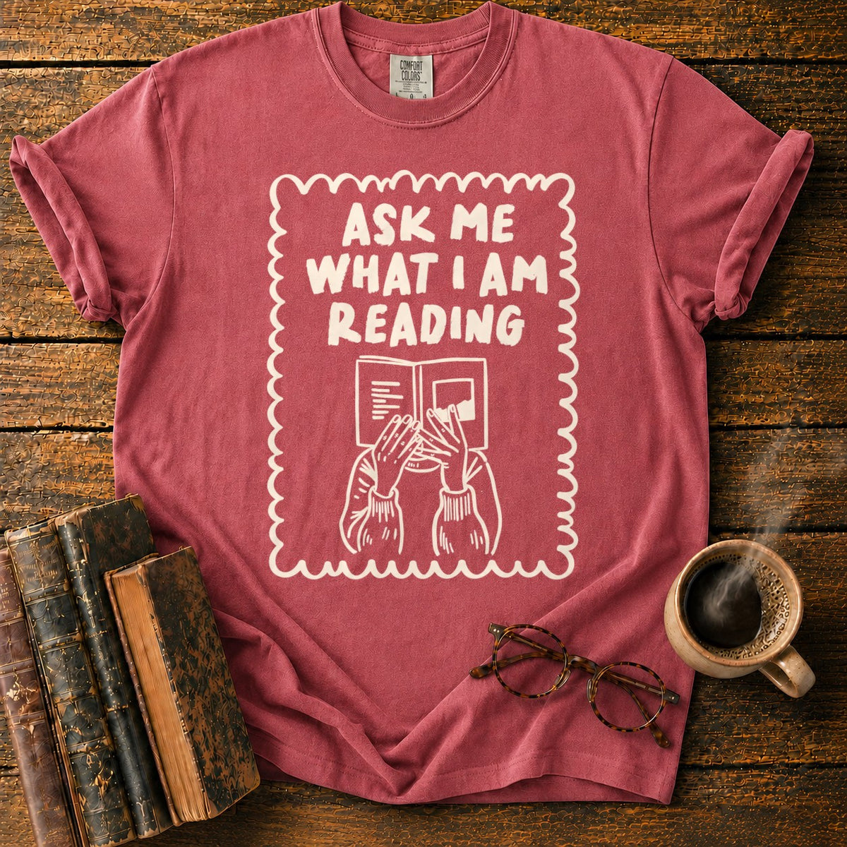 Ask Me What I’m Reading T-Shirt in Watermelon – BooksThreads