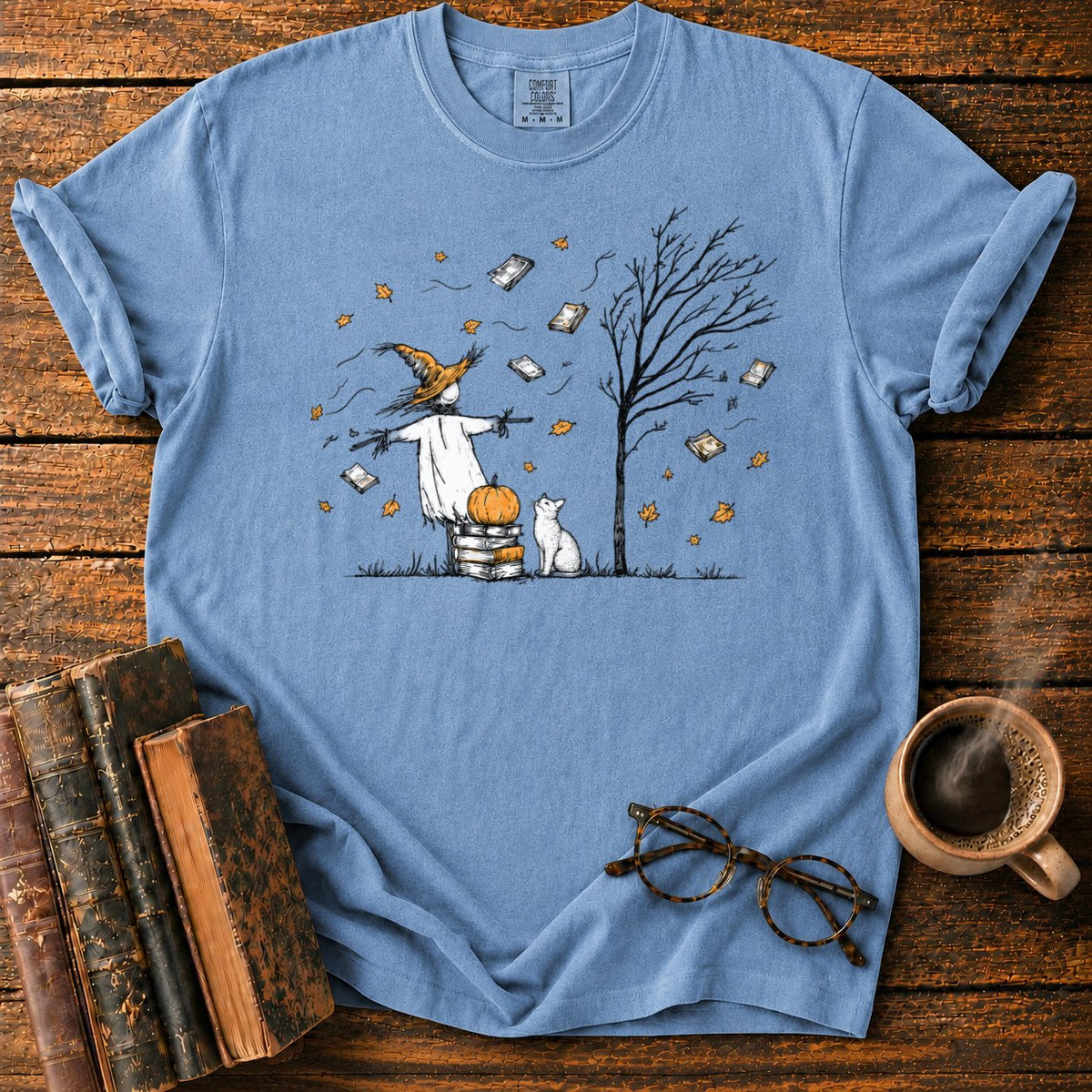 Autumn Reading Breeze T-Shirt in Blue Jean – BooksThreads