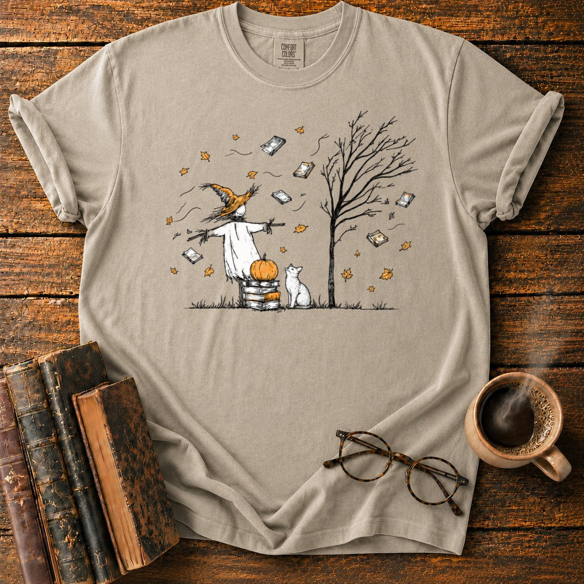 Autumn Reading Breeze T-Shirt in Khaki – BooksThreads