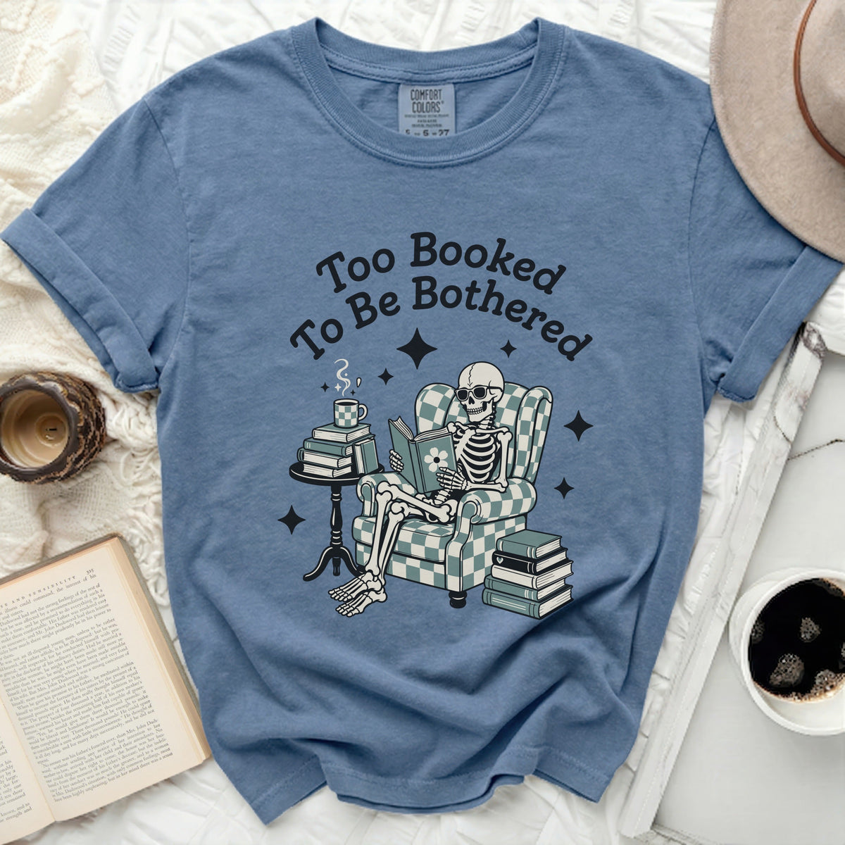 Too Booked Skeleton Tee