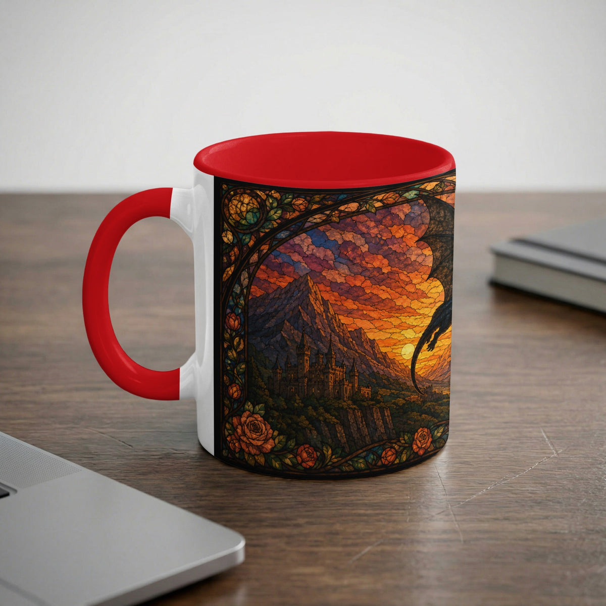 Golden Hour Dragon Stained Glass Mug