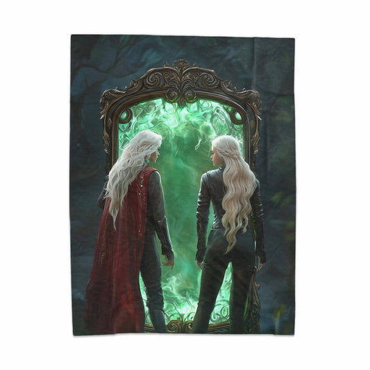 Manon and Aelin Magic Mirror Velveteen Plush Blanket