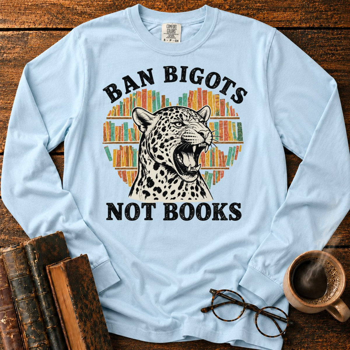 Ban Bigots Not Books LS T-Shirt in Chambray – BooksThreads