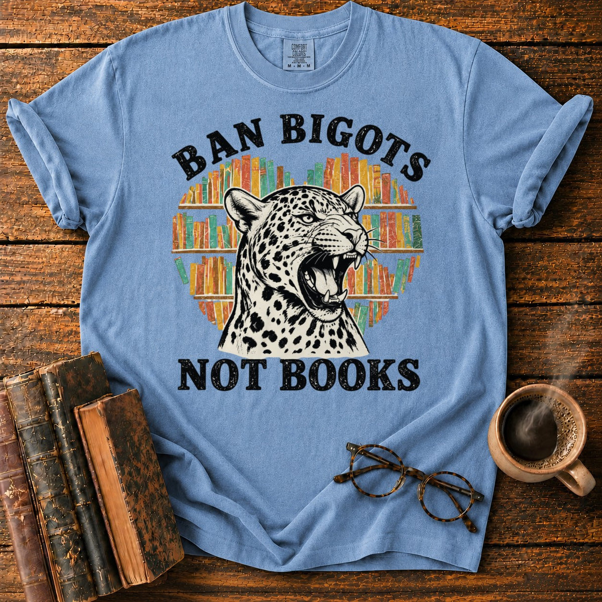 Ban Bigots Not Books T-Shirt in Blue Jean – BooksThreads