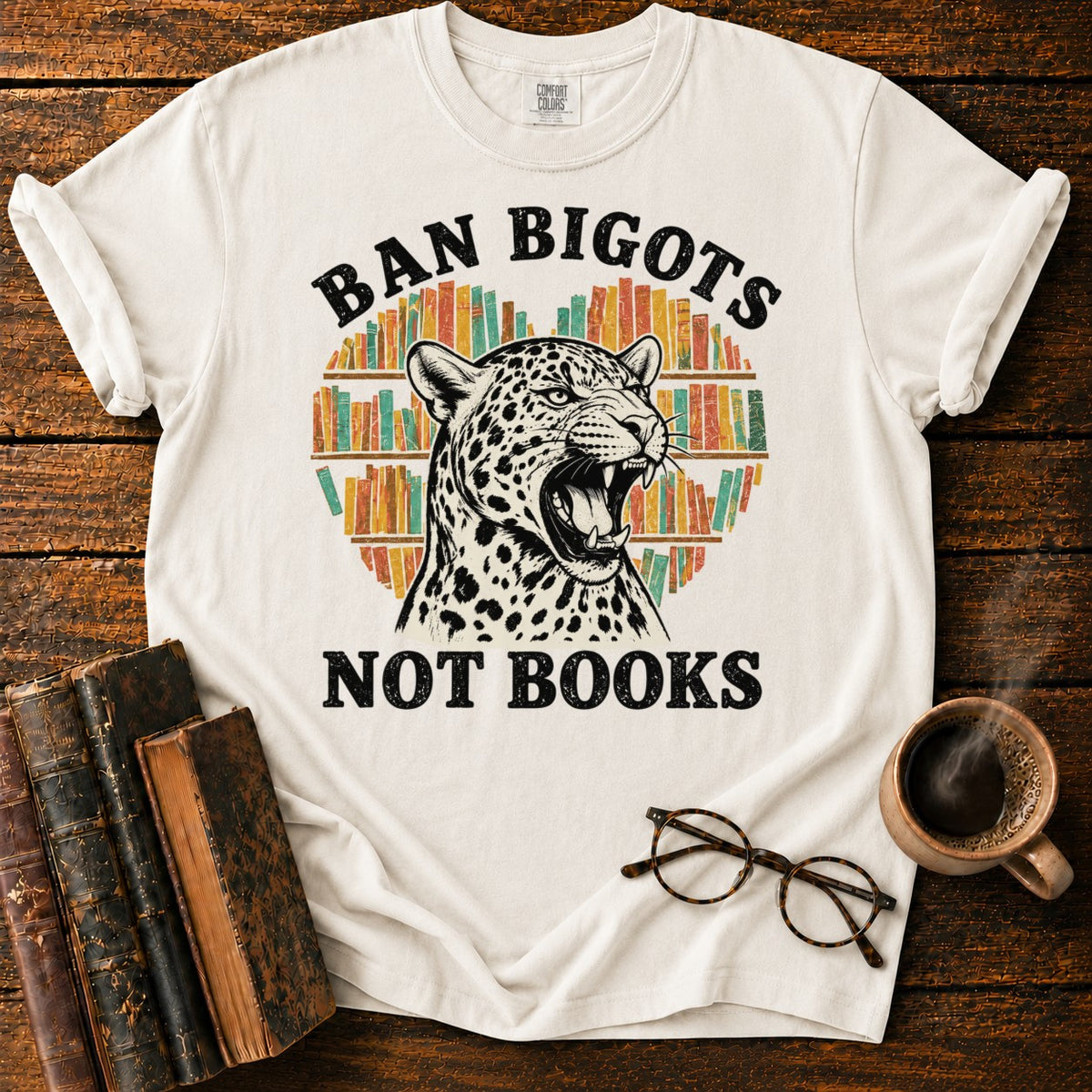 Ban Bigots Not Books T-Shirt in White – BooksThreads