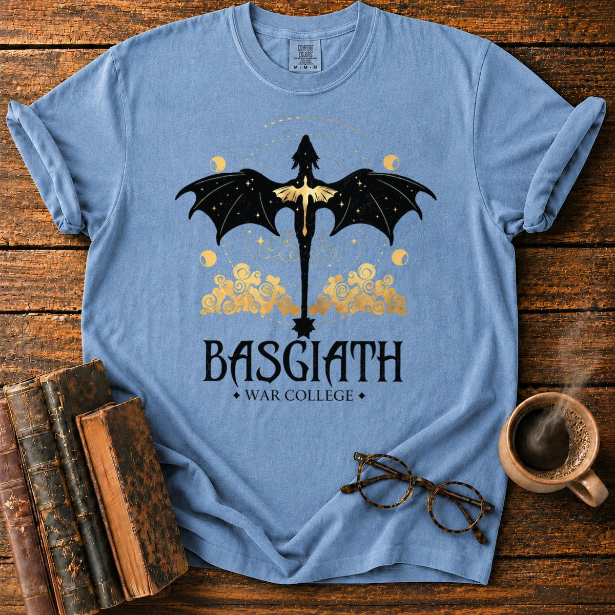 Basgiath Dragon Celestial Crest T-Shirt in Blue Jean – BooksThreads