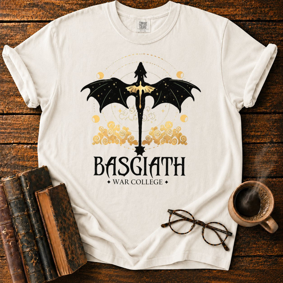 Basgiath Dragon Celestial Crest T-Shirt in White – BooksThreads
