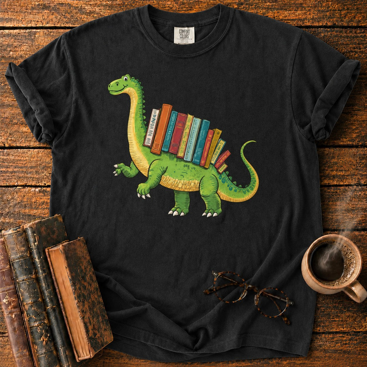 Book Loving Brontosaurusvetica T-Shirt in Black – BooksThreads