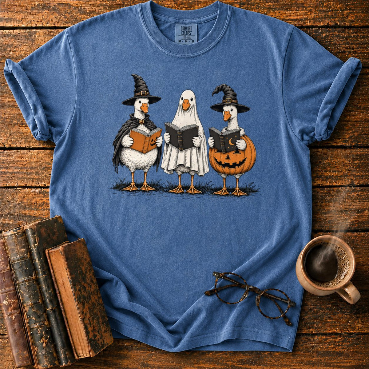 Bookish Halloween Geese T-Shirt in Denim – BooksThreads