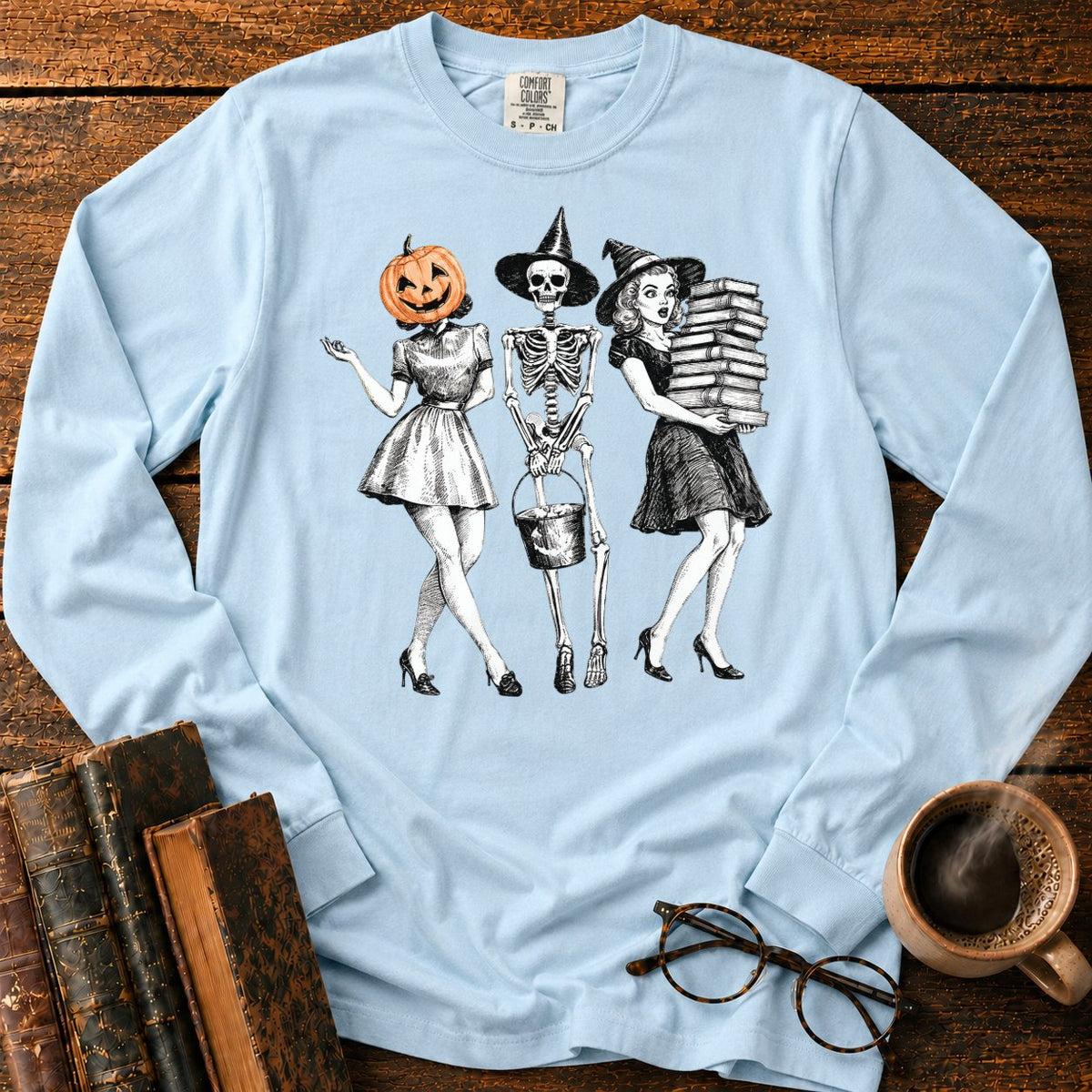 Bookish Witch Trio LS T-Shirt in Chambray – BooksThreads
