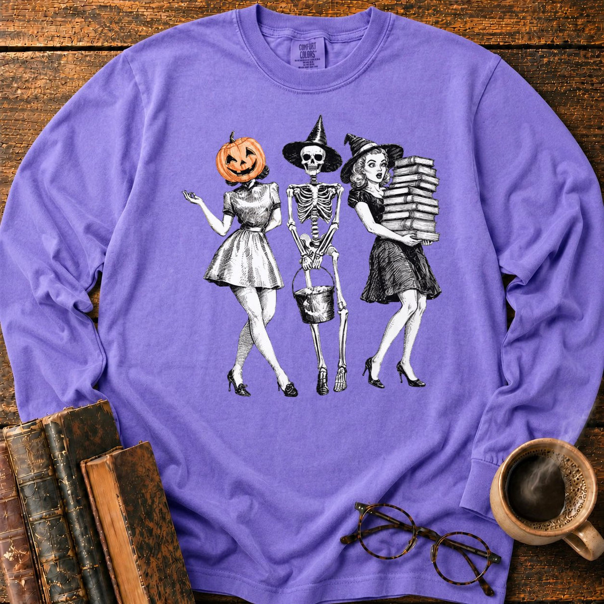 Bookish Witch Trio LS T-Shirt in Violet – BooksThreads