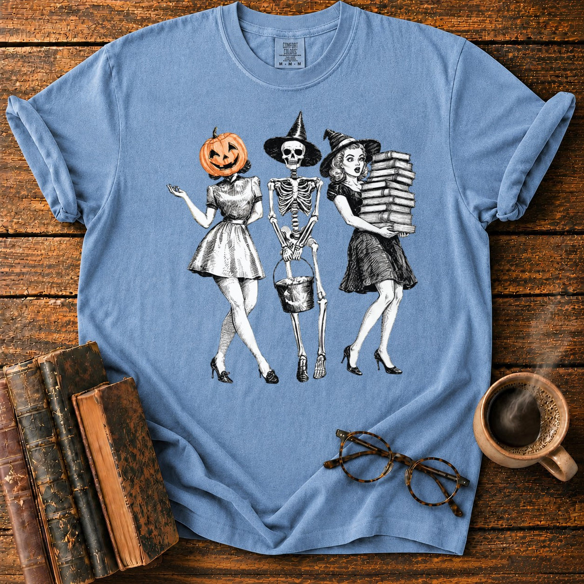 Bookish Witch Trio T-Shirt in Blue Jean – BooksThreads