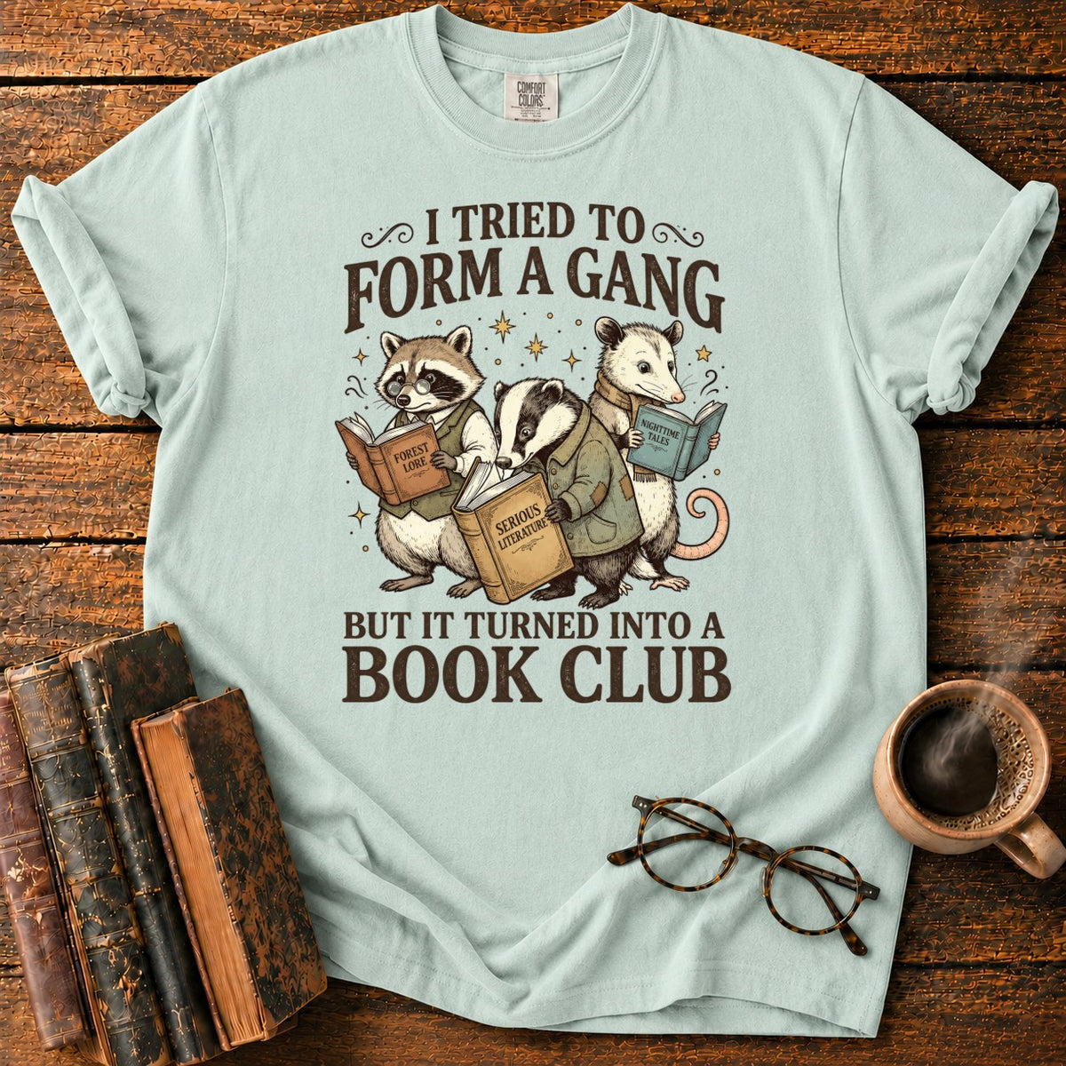 Bookish Woodland Animal Club T-Shirt in Bay – BooksThreads