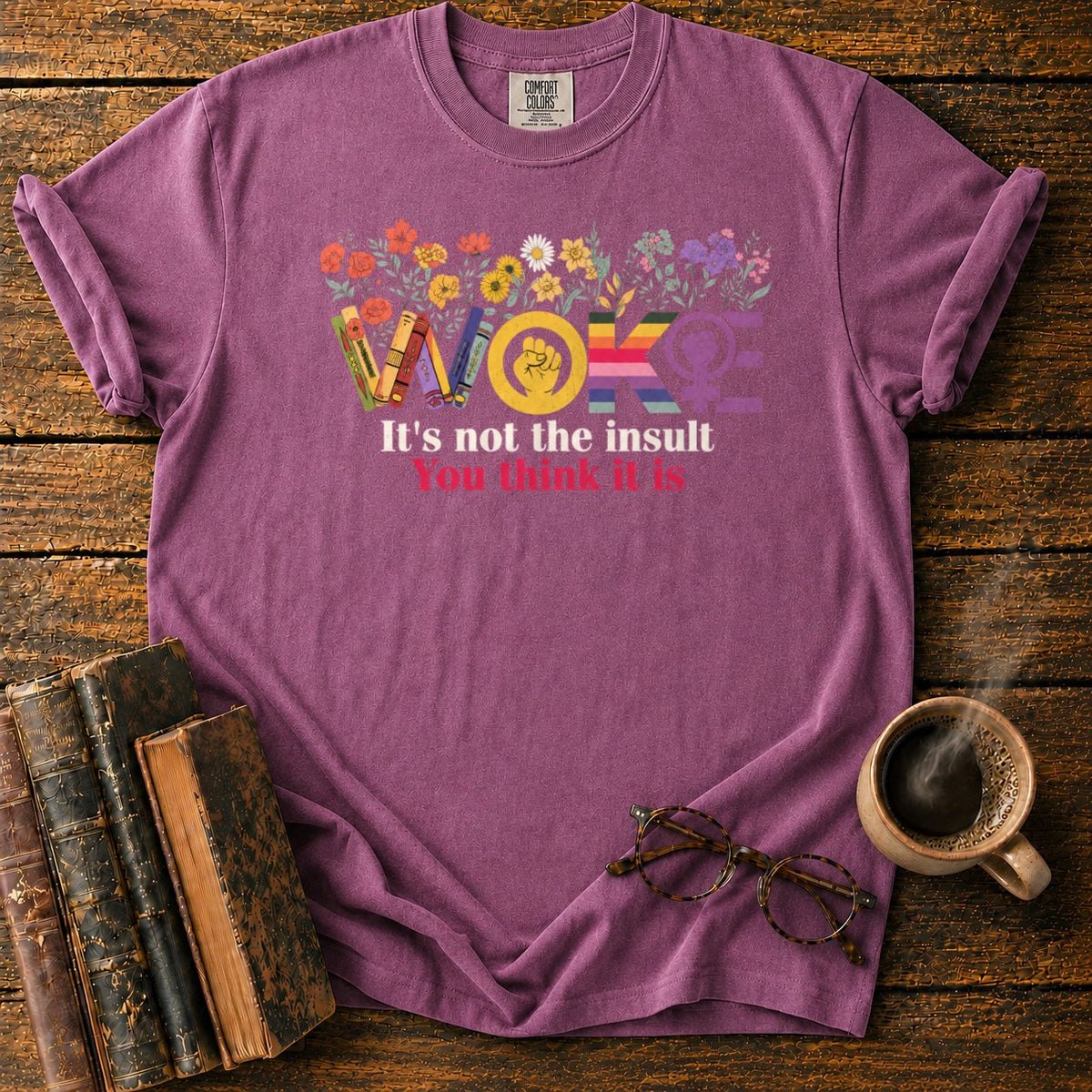 Botanical Woke Book T-Shirt in Berry – BooksThreads