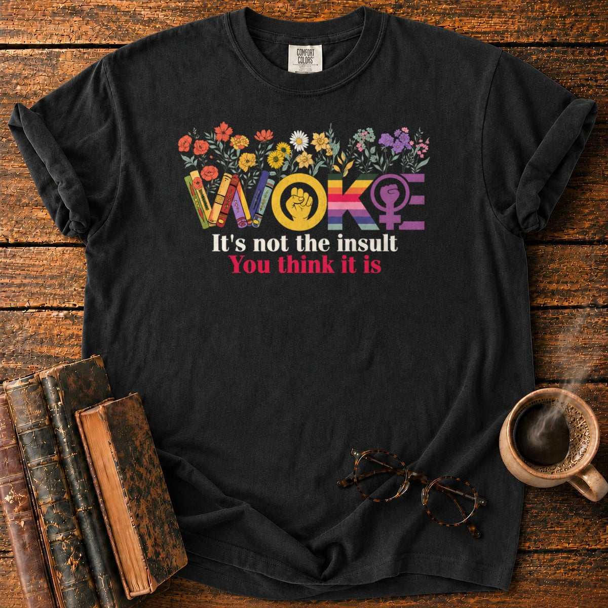 Botanical Woke Book T-Shirt in Black – BooksThreads