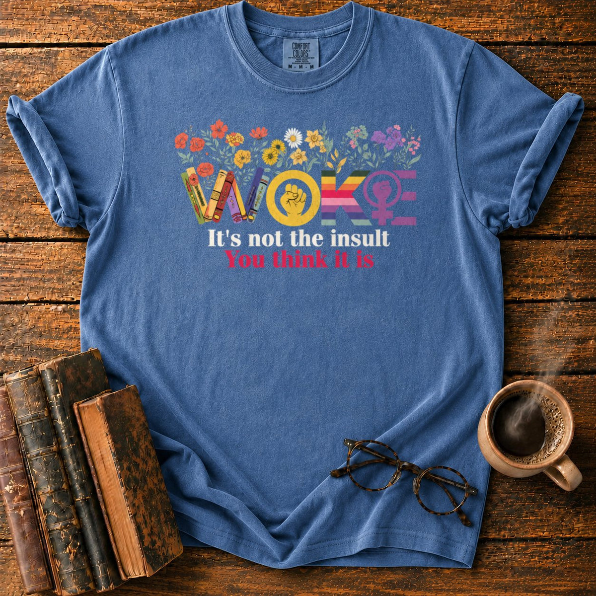 Botanical Woke Book T-Shirt in Denim – BooksThreads
