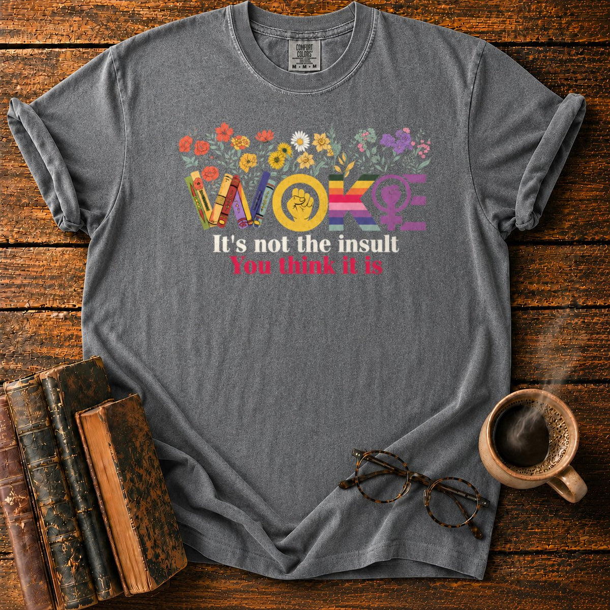 Botanical Woke Book T-Shirt in Pepper – BooksThreads