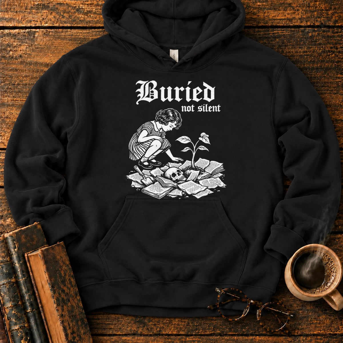 Buried Not Silent Hoodie in Black – BooksThreads