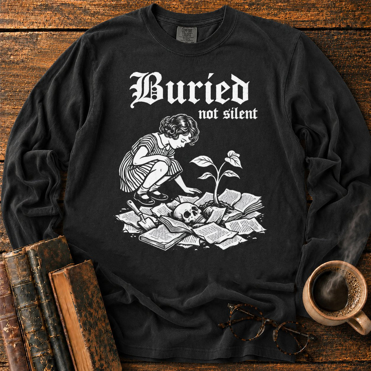 Buried Not Silent LS T-Shirt in Black – BooksThreads