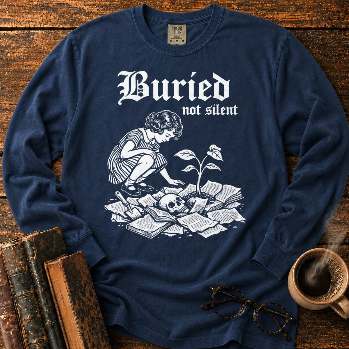 Buried Not Silent LS T-Shirt in Midnight – BooksThreads